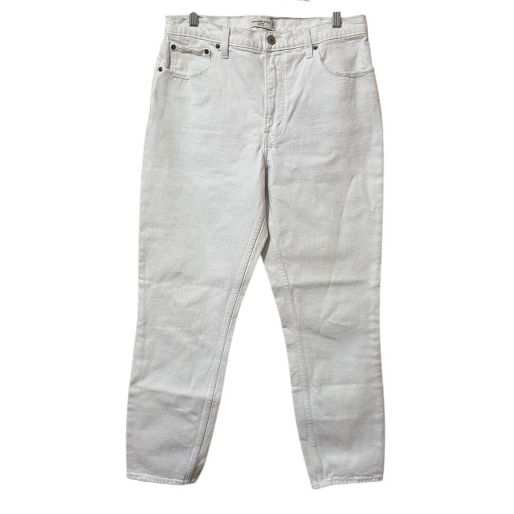 Abercrombie & Fitch The Skinny High Rise Jeans Women Size 31/12R White‎ Preppy